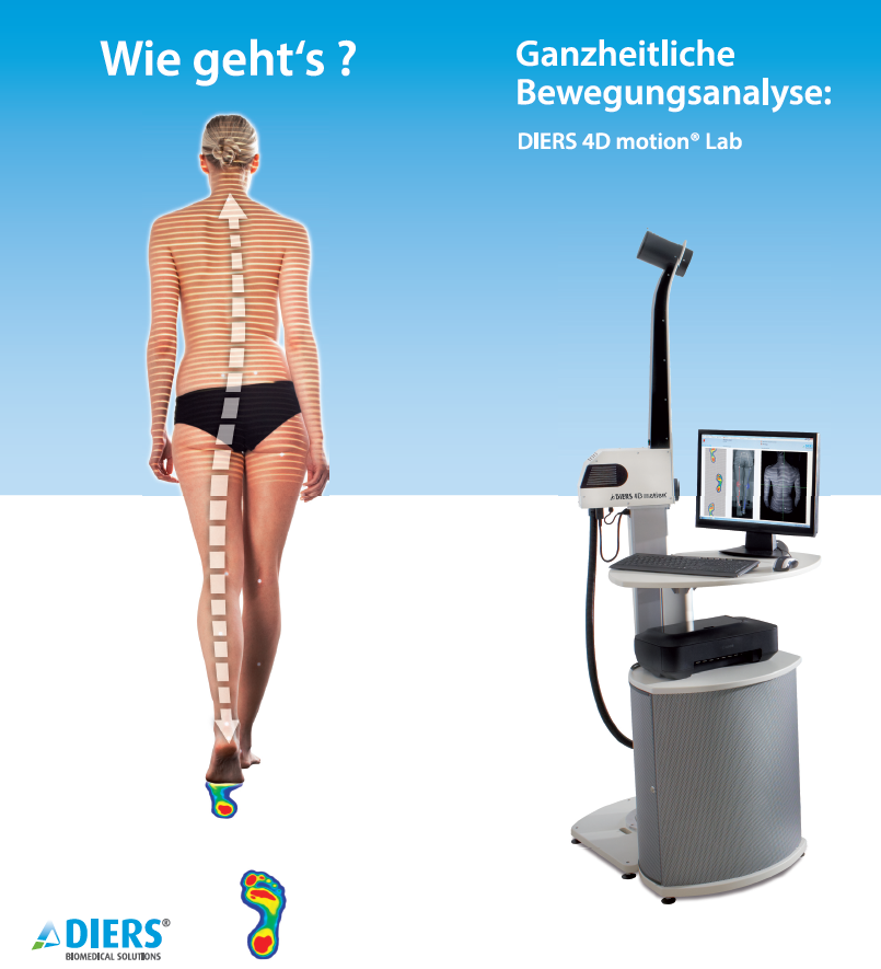 Ganzheitliche 4D-Bewegungsanalyse mit dem DIERS 4D motion Lab